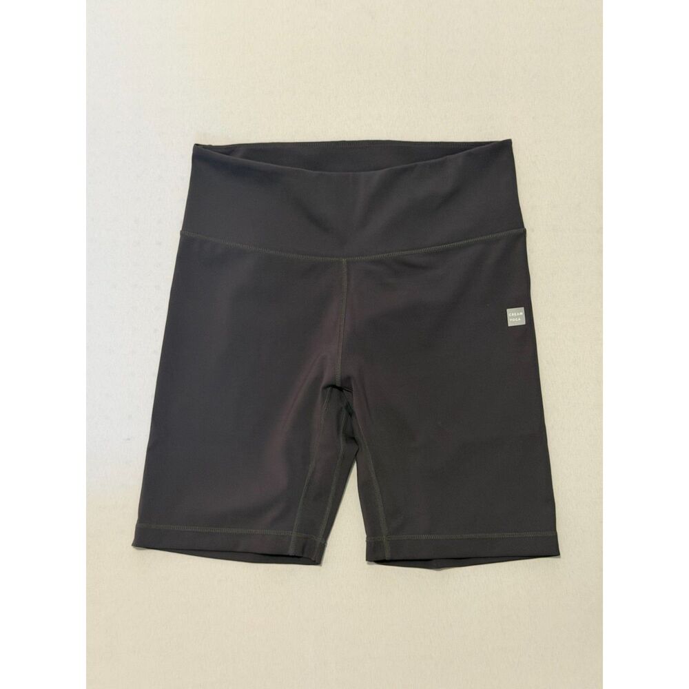 Cream Yoga Charcoal Gray Biker Short | Size Large